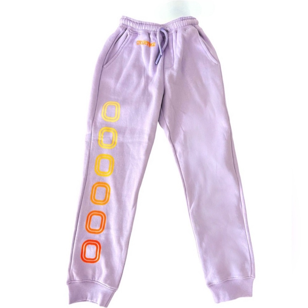 Lilac Kids Joggers with Yellow-Orange Accent